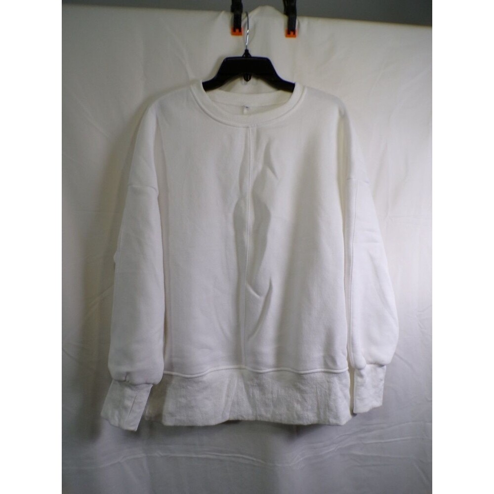Madewell Women's White Crewneck Sweatshirt TL00063 Size M 50/50 Rayon Polyester